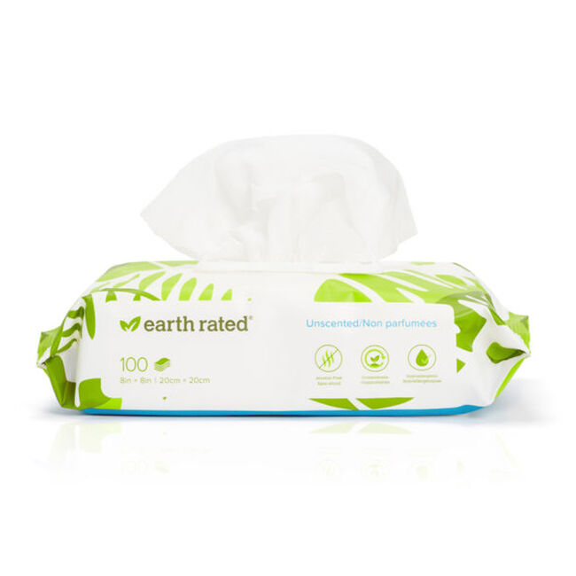 Earth Rated 100 Count USDA Certified BioBased Wipes image number null