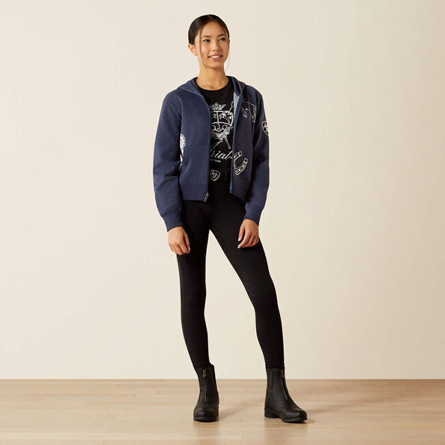 Ariat Kids' Spiffy Full Zip Sweatshirt - Navy Heather image number null