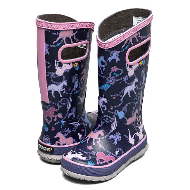 BOGS Kids' Rodeo Horse Rainboots - Purple Multi - Closeout image number null