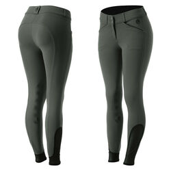 Equinavia Women's Astrid Silicone Knee Patch Breeches - Carbon Gray/Black