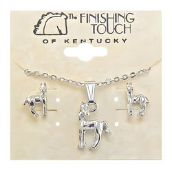 Finishing Touch of Kentucky Earring & Necklace Set - Foal with Turned Head