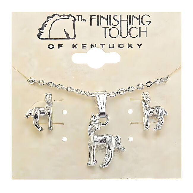 Finishing Touch of Kentucky Earring & Necklace Set - Foal with Turned Head image number null