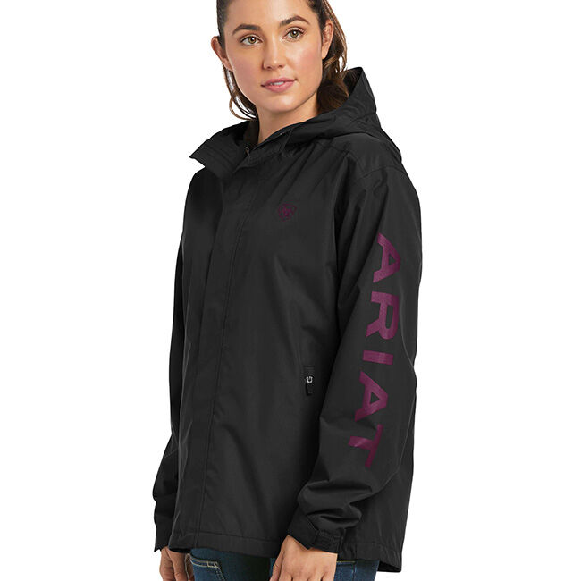 Ariat Women's Rebar Stormshell Logo Waterproof Jacket - Black/Purple image number null
