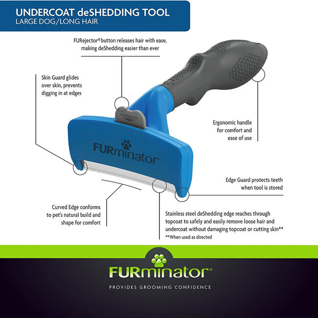 FURminator Undercoat deShedding Tool for Large Dogs with Long Hair image number null