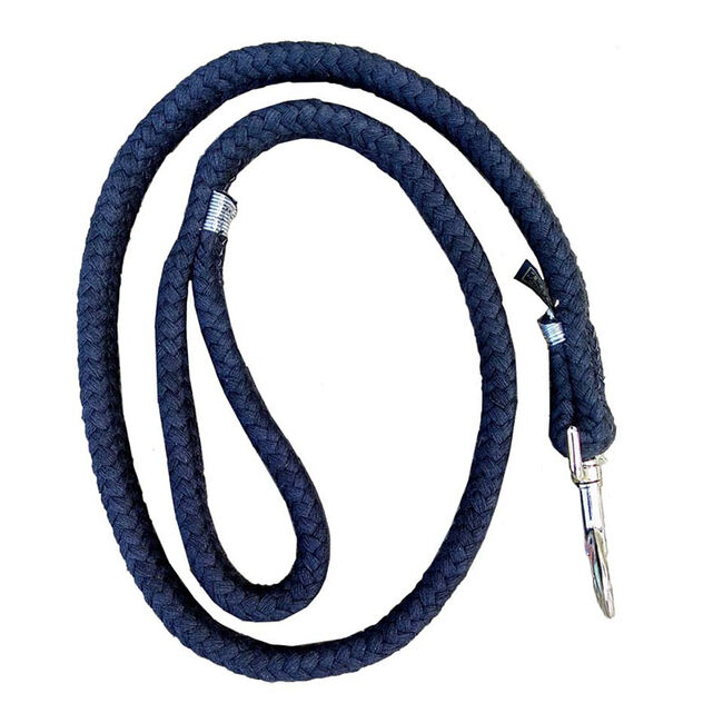 Tory Leather Braided Cotton Dog Lead - Navy image number null