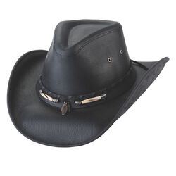 Bullhide Briscoe Leather Hat - Black