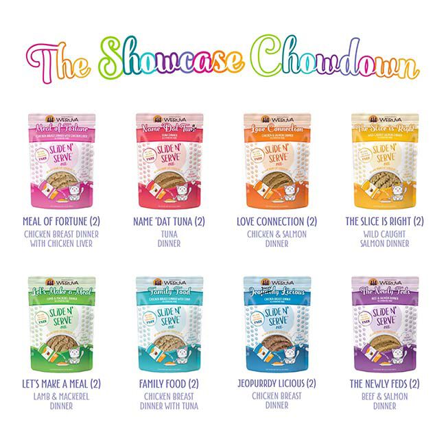 Weruva Cat Slide N' Serve Pat&eacute; - Showcase Chowdown Variety Pack - 16 x 2.8 oz Pouches image number null