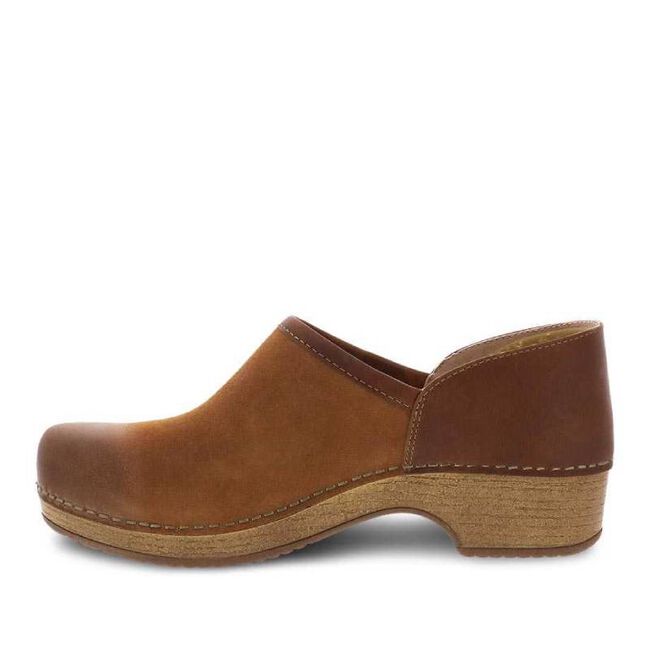 Dansko Women's Brenna Burnished Suede Clog - Tan - Closeout image number null