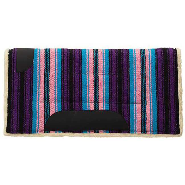 Weaver Pony Acrylic Straight Saddle Pad, Pink/Purple Stripe image number null