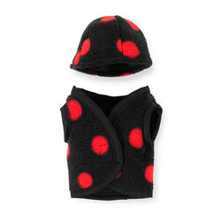 Crafty Ponies Toy Vest and Helmet Cover - Black Polka Dot