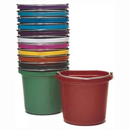 Red 20-Quart Fortiflex Flat Back Feed Bucket for Dogs/Cats and Small Animals 