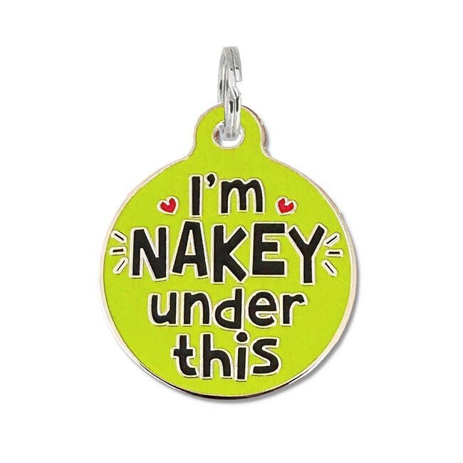 Bad Tags Dog ID Tag - I'm Nakey Under This - Green image number null