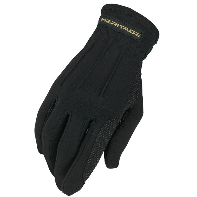 Heritage Performance Gloves Power Grip Nylon Gloves - Black image number null