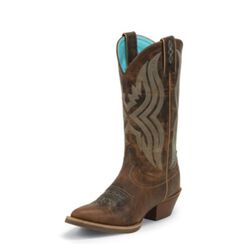 Justin Boots Women's Waxy Coffee Western Boot - Closeout