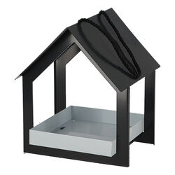 Esschert Design House Bird Feeder - Dark Grey/White - Closeout