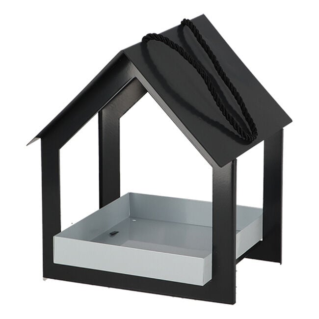 Esschert Design House Bird Feeder - Dark Grey/White - Closeout image number null