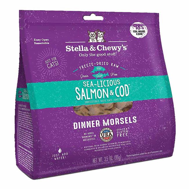 Stella & Chewy's Sea-Licious Salmon & Cod Dinner Morsels Freeze Dried Cat Food image number null
