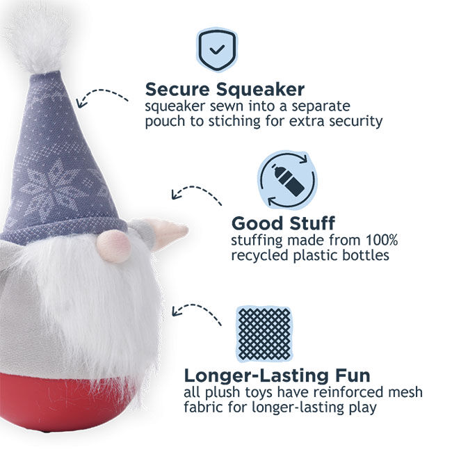 Tall Tails Roly Poly Dog Toy - Gnome image number null