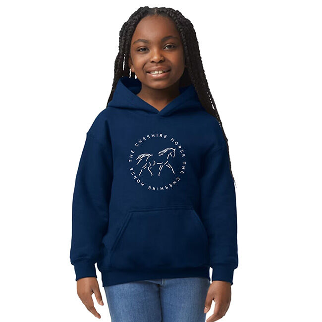 The Cheshire Horse Kids' Round Logo Hoodie - Navy image number null