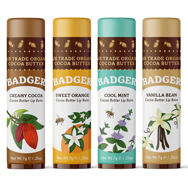 Badger Fair Trade Cocoa Butter Lip Balm 4-Pack image number null
