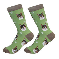 E&S Pets Unisex Novelty Crew Socks - Calico Cat