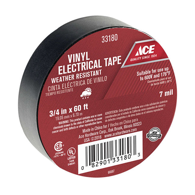 Ace Hardware 3/4" x 60' Vinyl Electrical Tape - Black image number null