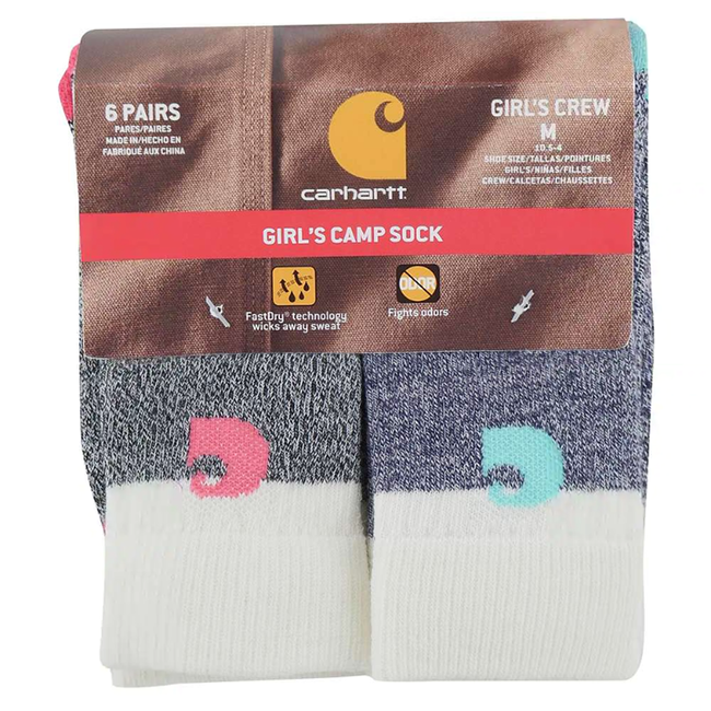 Carhartt Toddler's Girl's Camp Socks 6 Pa image number null