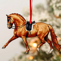 Classy Equine Ornament - Chestnut Extended Trot Dressage Horse