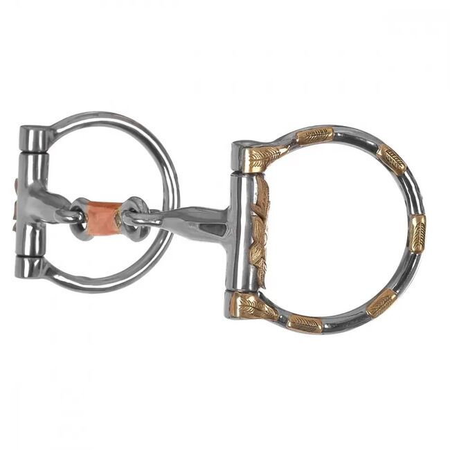 Reinsman Diamond R Brass Accent Stainless Steel D-Ring Bit image number null