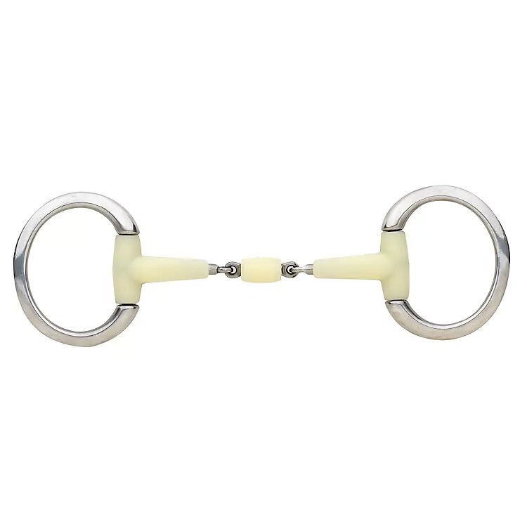 PRO IRON GEAR Eggbutt Snaffle Horse Bit – Double Jointed With Oval Links, German Silver & Stainless Steel (Size 2463)