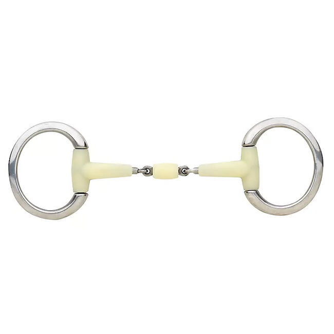 PRO IRON GEAR Eggbutt Snaffle Horse Bit – Double Jointed With Oval Links, German Silver & Stainless Steel (Size 2463)