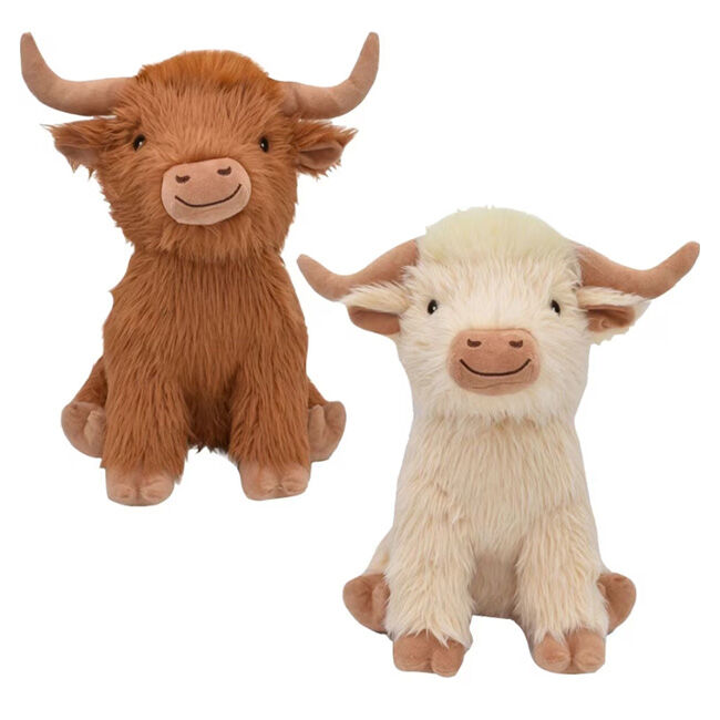 Multipet Shaggy Highland Cow Dog Toy - 18" - Assorted Colors image number null