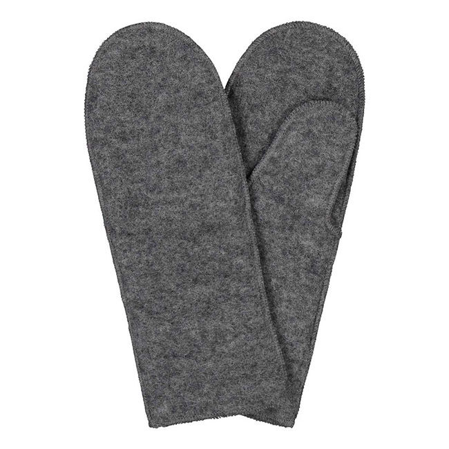 Ruskovilla Kids' Grey Wool Fleece Mittens image number null