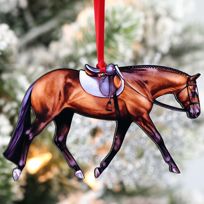 Bay English Pleasure Quarter Horse Ornament image number null