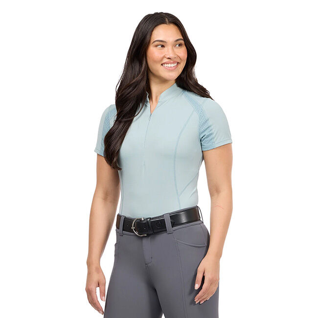 Kerrits Women's Precision Short Sleeve Quarter Zip Tech Top - Shoreline image number null