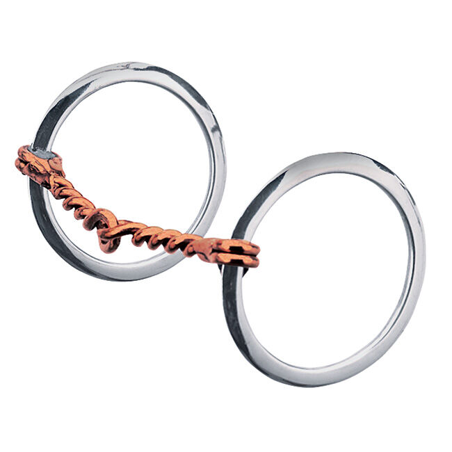 Weaver Equine All Purpose Ring Snaffle Bit with Single Twisted Copper Mouth image number null