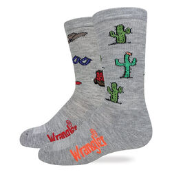 Wrangler Kids' Western Boot Socks - 2 Pairs - Grey