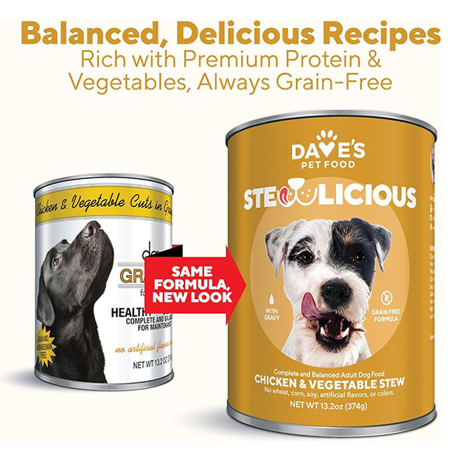 Dave's Pet Food Stewlicious Dog Food - Chicken & Vegetable Stew - 13.2 oz image number null