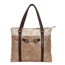 AWST International Colorblock Snaffle Bit Laptop Tote - Brown
