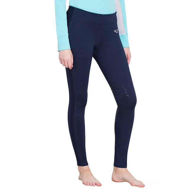 TuffRider Women's Ventilated Schooling Tights - Navy/Navy image number null