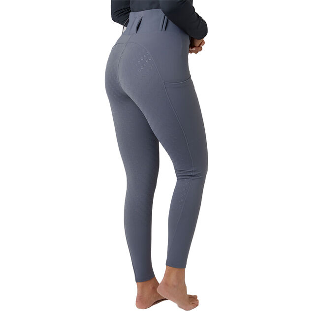 Horze Women's Everly Full Grip Winter Riding Tights - Steel Gray image number null