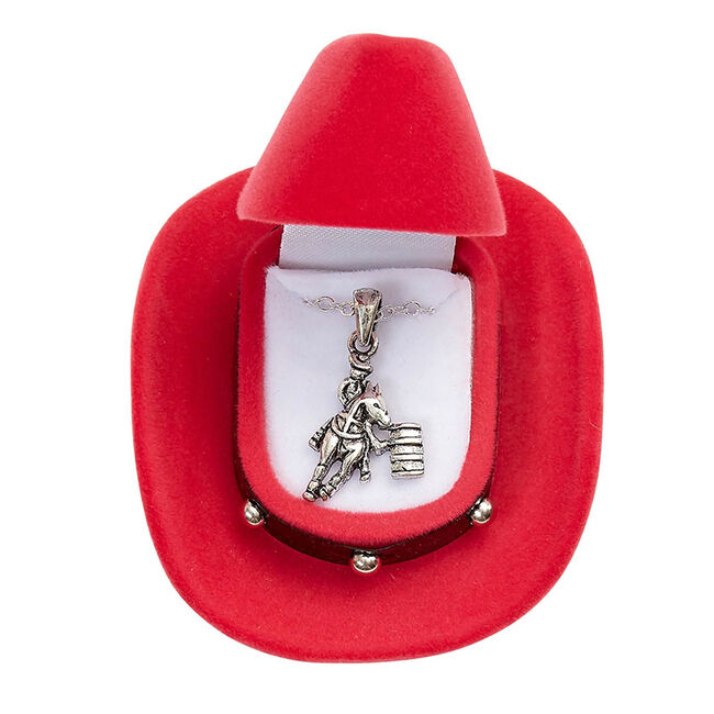 AWST International Barrel Racer Necklace with Cowboy Hat Gift Box image number null
