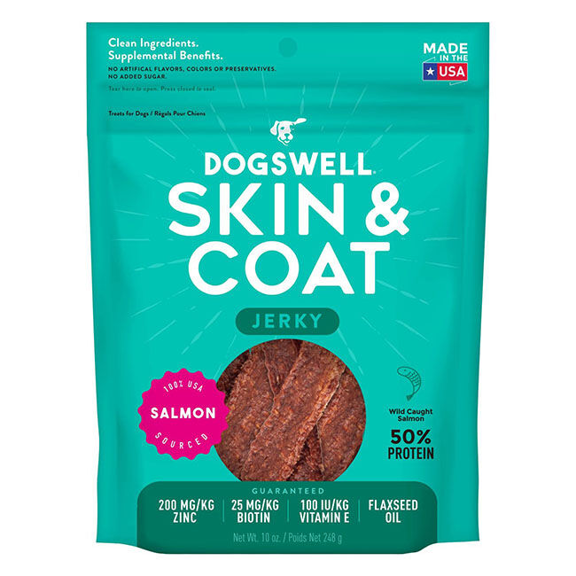 Dogswell Skin & Coat Salmon Jerky Dog Treats image number null