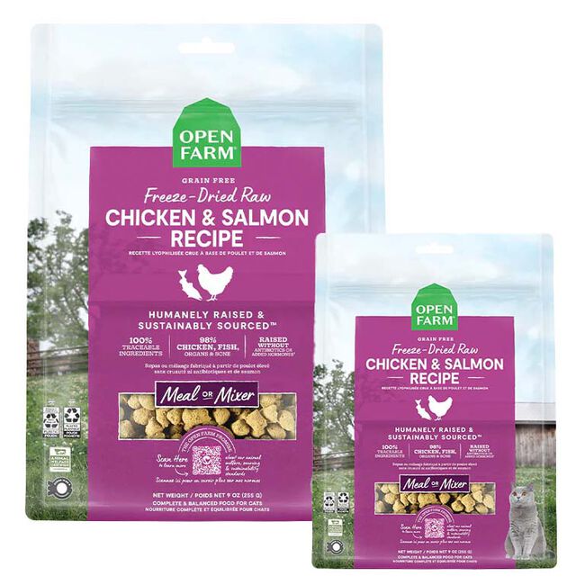 Open Farm Freeze-Dried Raw Cat Food - Chicken & Salmon Recipe image number null