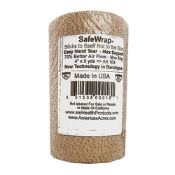 America's Acres Safe Wrap Self-Adhesive Bandage - 4" x 5 Yards