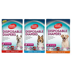 Simple Solution Disposable Female Dog Diapers - 12-Count
