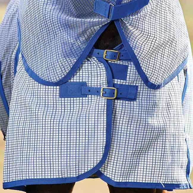 WeatherBeeta ComFiTec Ripshield Fly Sheet Detach-A-Neck - White/Cobalt image number null