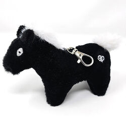 Crafty Ponies Keyring - Black with White Mane