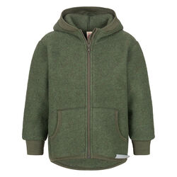 Engel Kids' 100% Wool Hooded Jacket with Zipper - Reed Melange