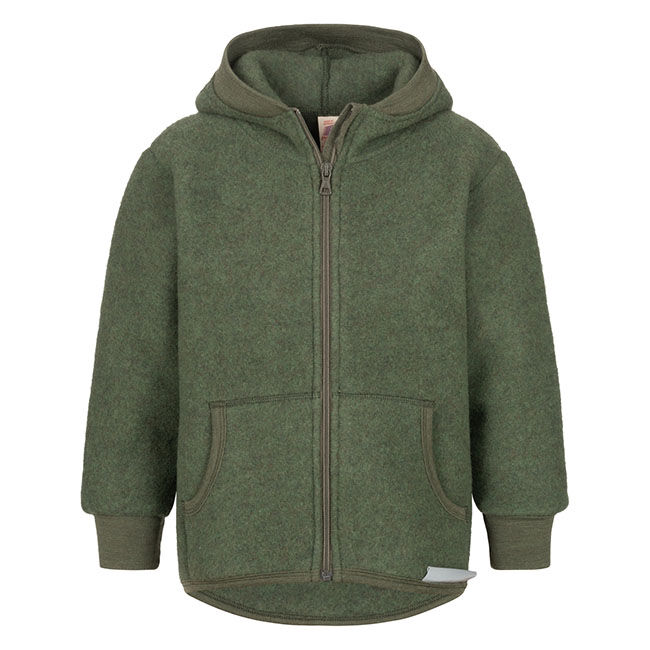 Engel Kids' 100% Wool Hooded Jacket with Zipper image number null